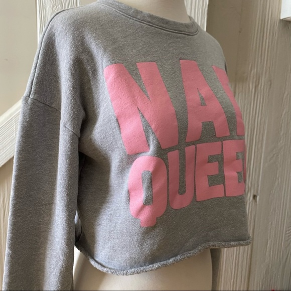 Forever 21 Nap Queen Cropped Sweatshirt Size Small - Picture 7 of 14